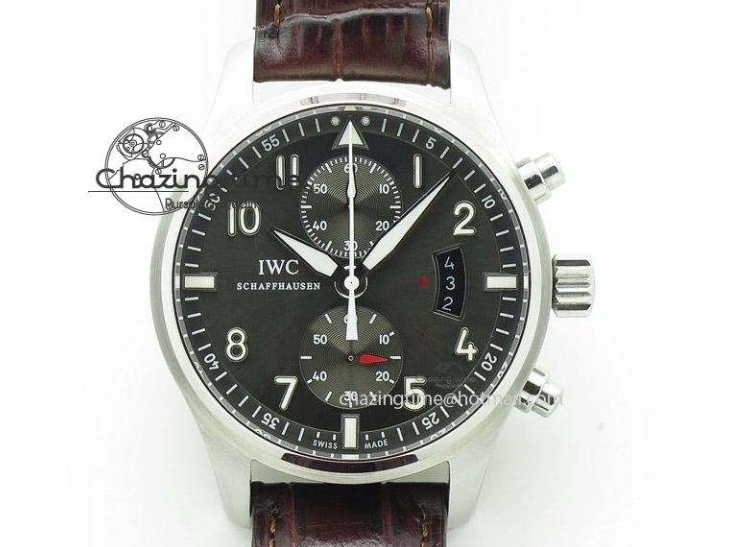 MIROTIME 0113 Portofino IW458101 Diamond Bezel SS MK 1:1 Best Edition Silver Dial On Purple Leather Strap MIYOTA Tailored 7166